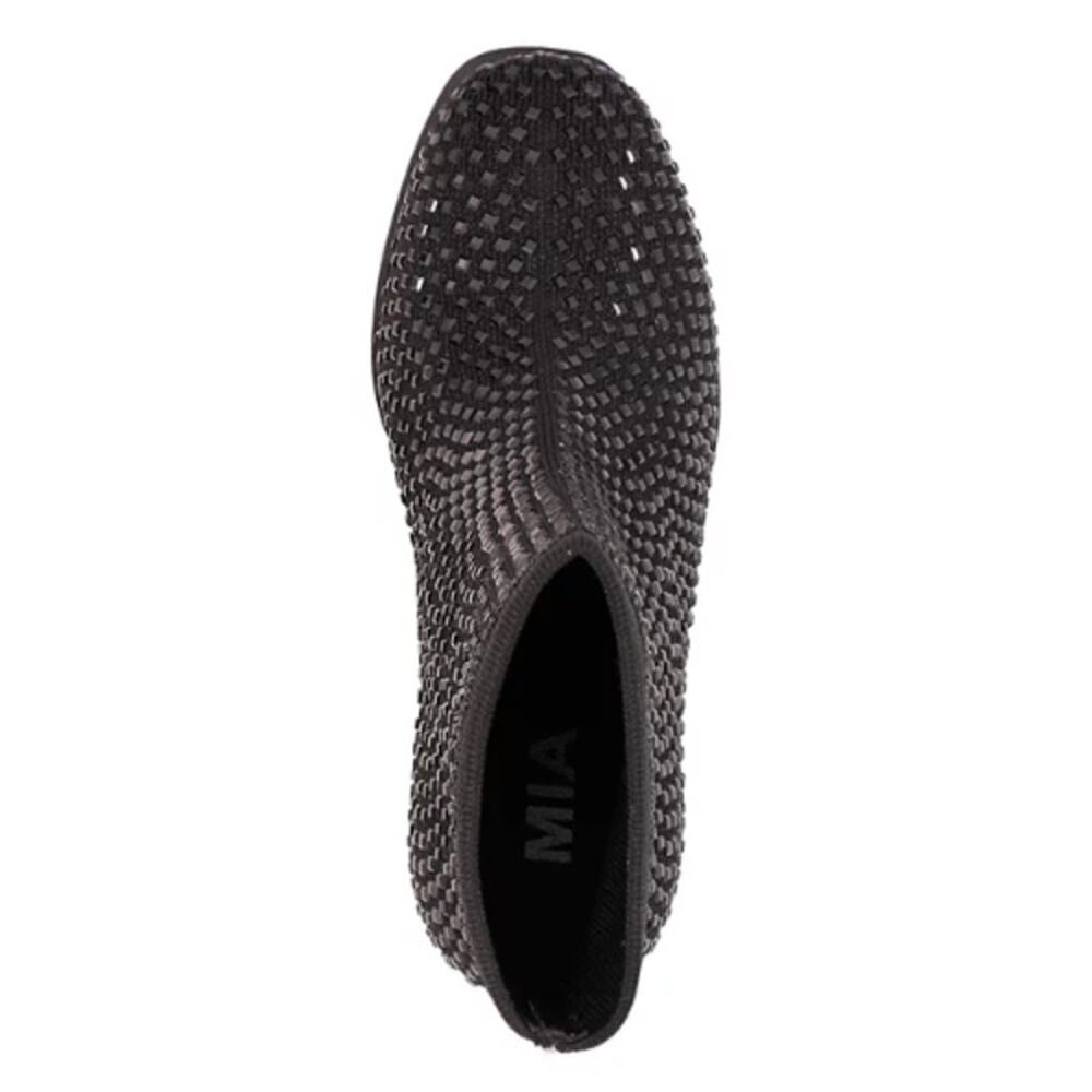 MIA Shoes Piana Block-Heel Rhinestone Knit Booties in Black NEW Size 6.5 - Picture 4 of 8
